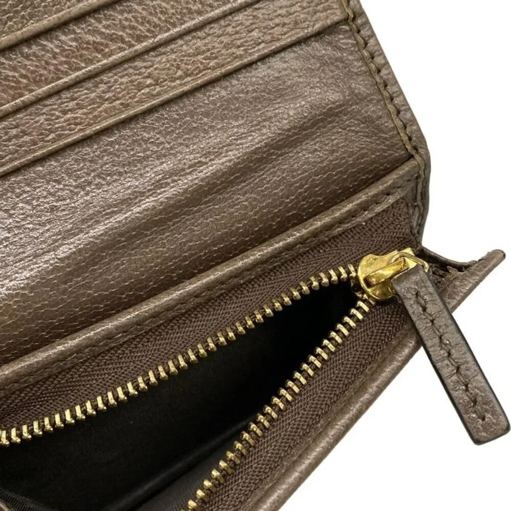 Gucci Bifold Wallet Ophidia Dark Brown Red Multi Cotton Leather Dark X Multi - Picture 4 of 7